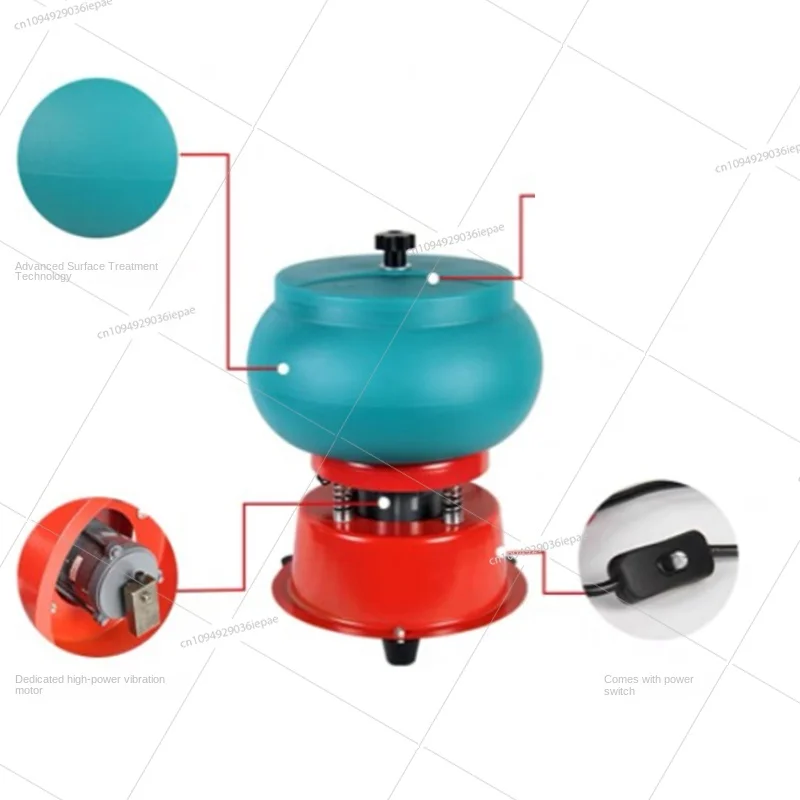 Copo vibratório de 12 polegadas, balde de polimento de vibração de joias, polimento de rocha, tambor de polimento, ferramenta de fabricação de máquina
