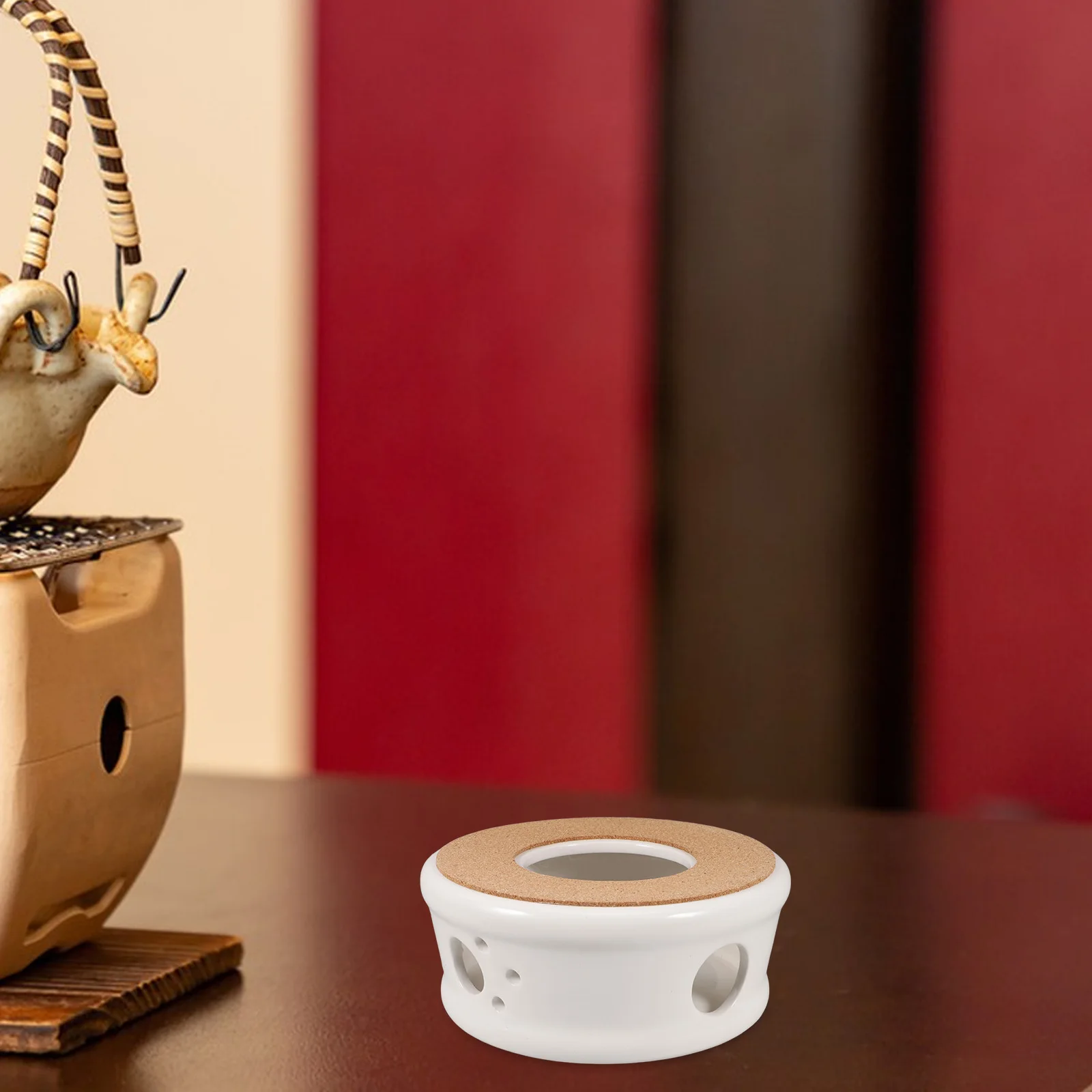 

1 шт., керамическая грелка для чайника, термостойкая портативная нагревательная основа для чая, кофе, молока, круглый безопасный противоскользящий нагреватель для чайника для дома