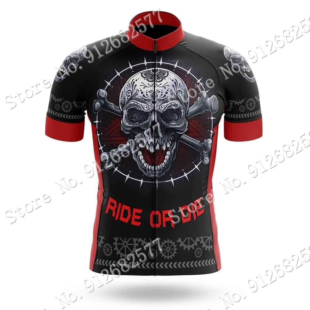 2026 Ride Or Die Cycling Jersey Set Summer Skull Cycling Clothing Road Bike Shirts Suit Bicycle Bib Shorts MTB Wear Ropa