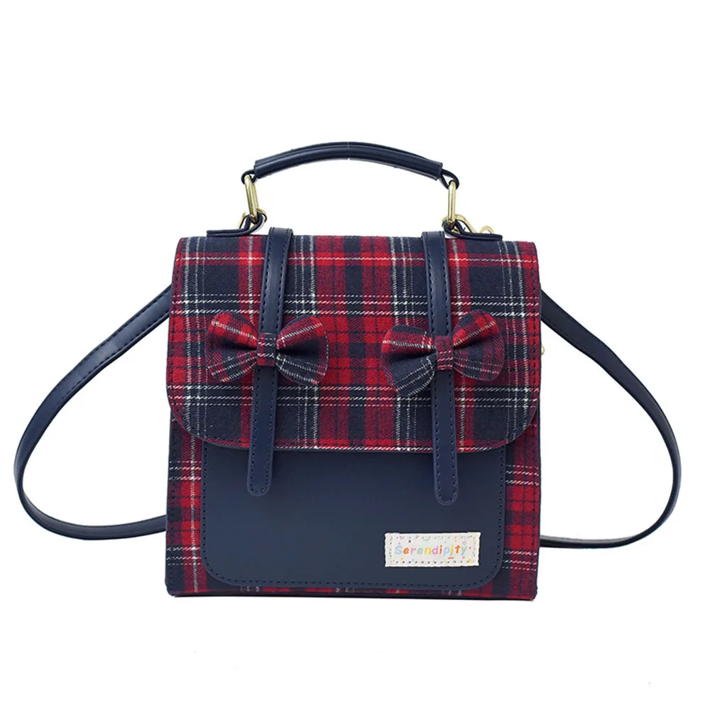 Checkered Pattern PU Leather Design Backpack Small Bag Cute Style Womens Underarm Bag Simple Casual Backpack for Women Use