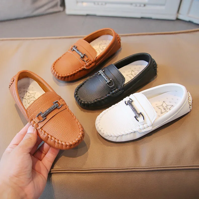 

Baby Boy Dress Loafers Soft Bottom Non-slip Kids Casual Shoes for Girls Leather Moccasins New Designer Toddler Flats