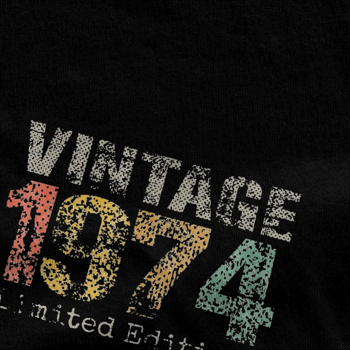 Oversized T-Shirt Vintage 1974 Limited Edition 100 Cotton T Shirts Hippie Tee Shirt for Men's Summer Y2K Funny Short Sleeve Tops