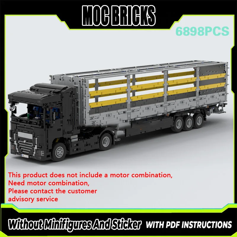 

Конструктор City Car Model MOC: Модульный прицеп с опорами, технологичный набор для сборки, подарок на праздники, детский игровой набор