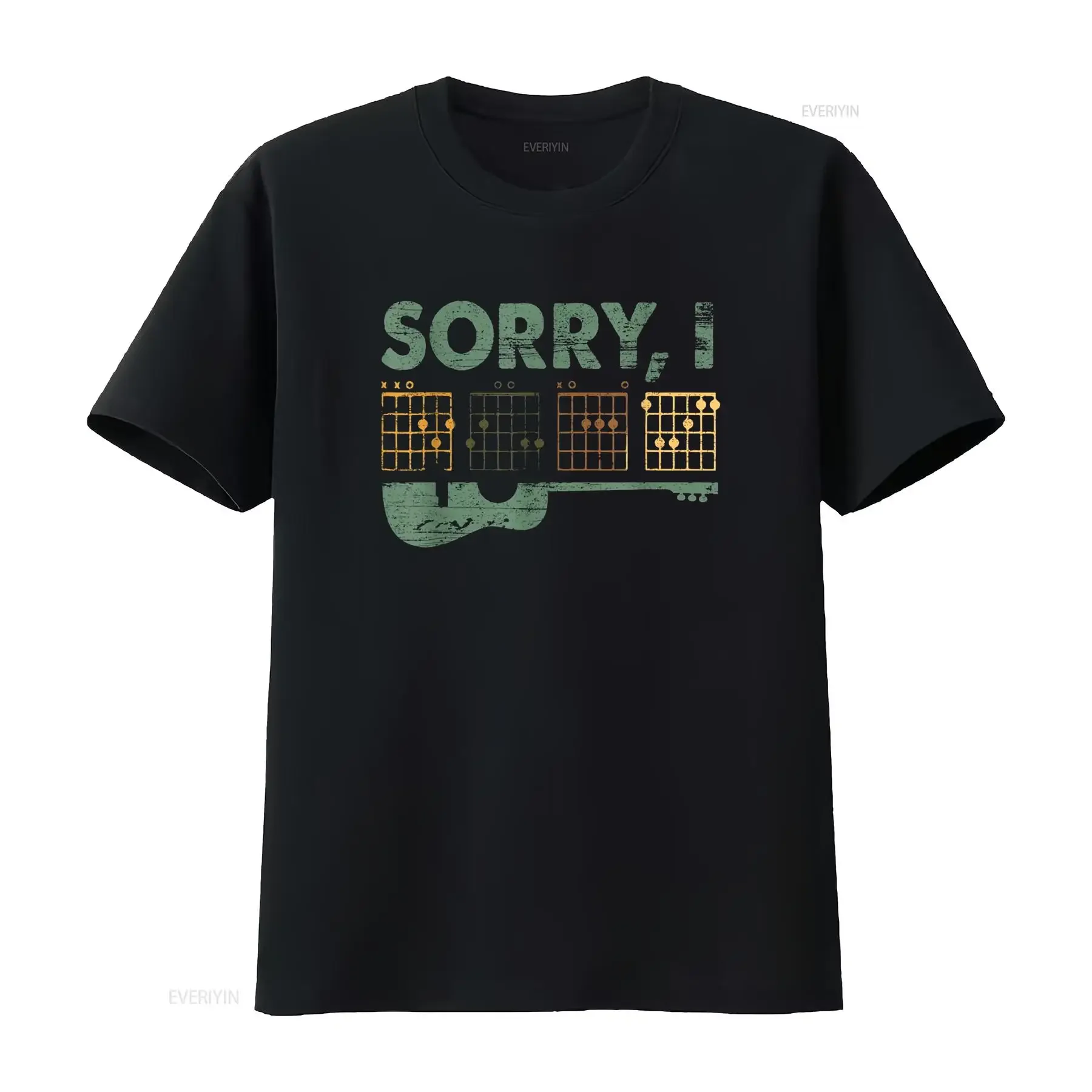 Sorry I DGAF Funny Hidden Message Guitar Chords For Lover T Shirt vintage Washed Versatile streetwear homme Comfortable