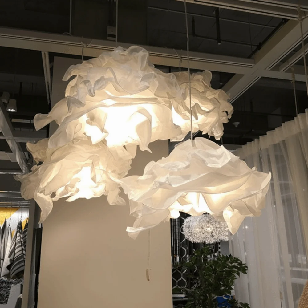Ins Art DIY Cloud Lampshade Paper-based Natural Light Paper Lampshade Artistic Creative Design Simple Lampshade Art Gallery