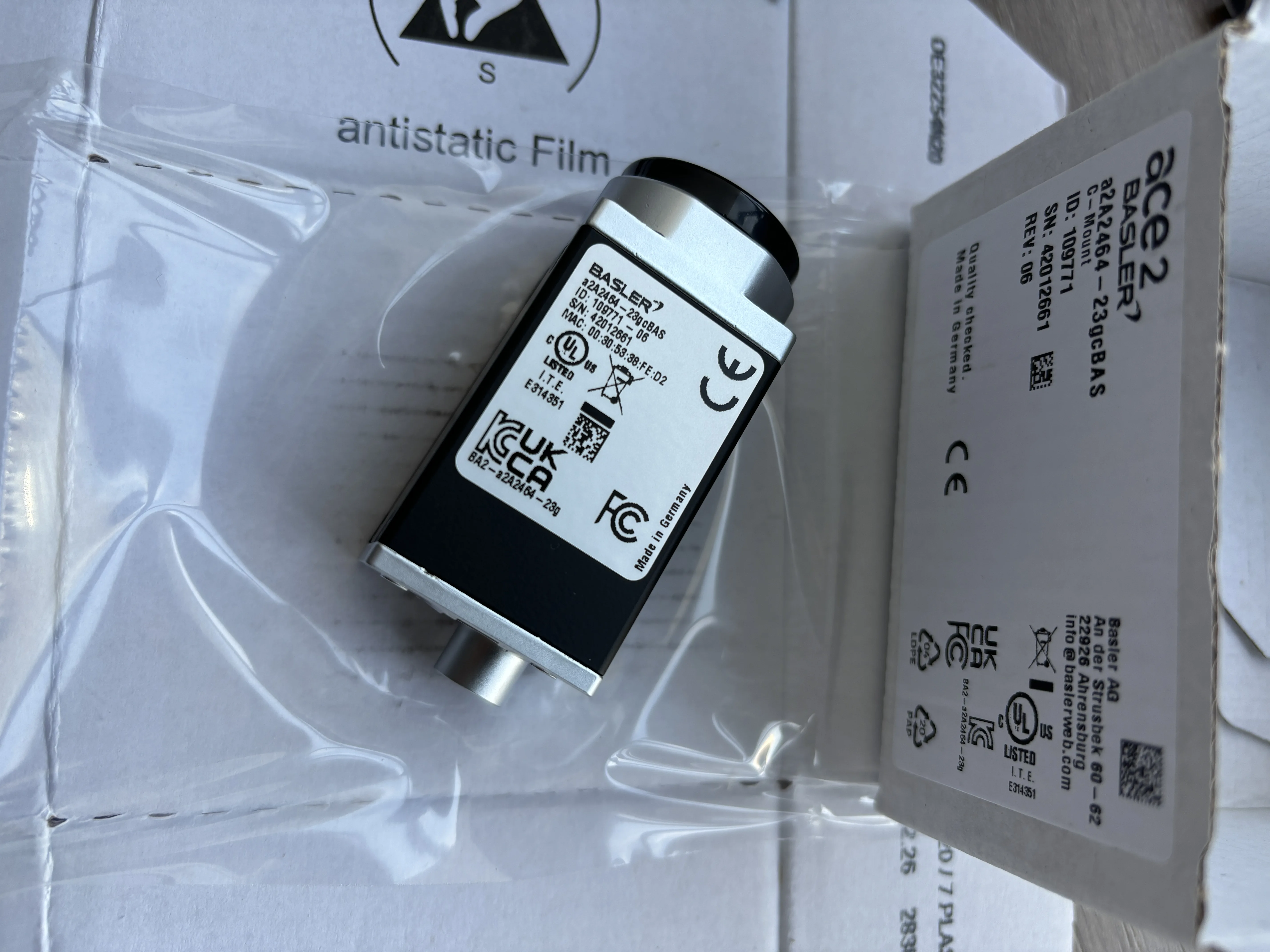 Camera Gui Image Transparent Basler ace 2 R a2A2464-23gcBAS, GigE interface, 5 MP high-resolution ...