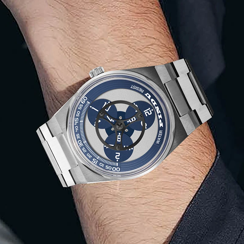 PINDU Design New Stainless Steel Mechanical Watch Men's Top Luxury Miyota 8215 Movement Waterproof Automatic Watch