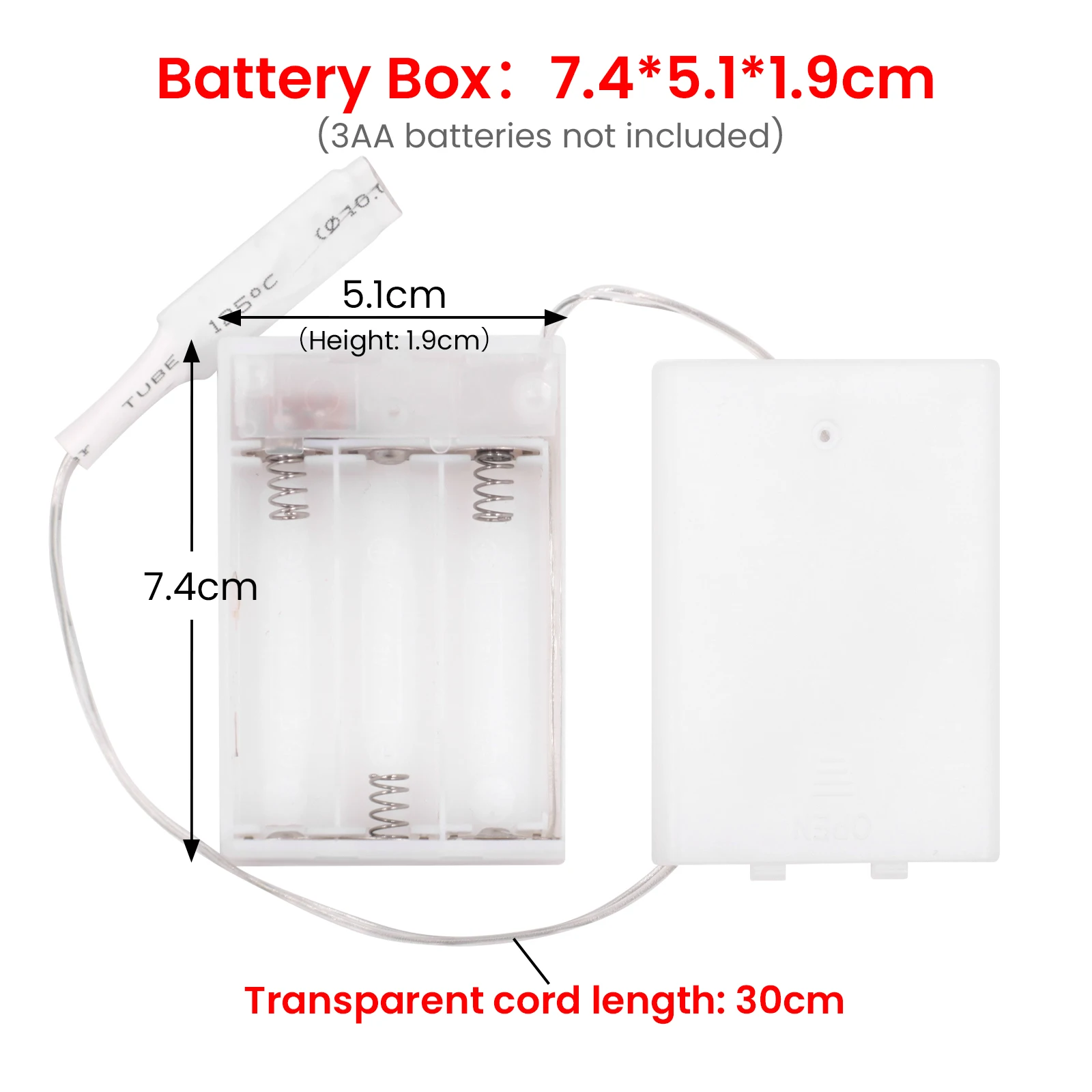 3AA Battery Box Power Holder Frosted White Cover Storage Case Boxes With Switch For 5V 4Pin RGB LED Strip Light