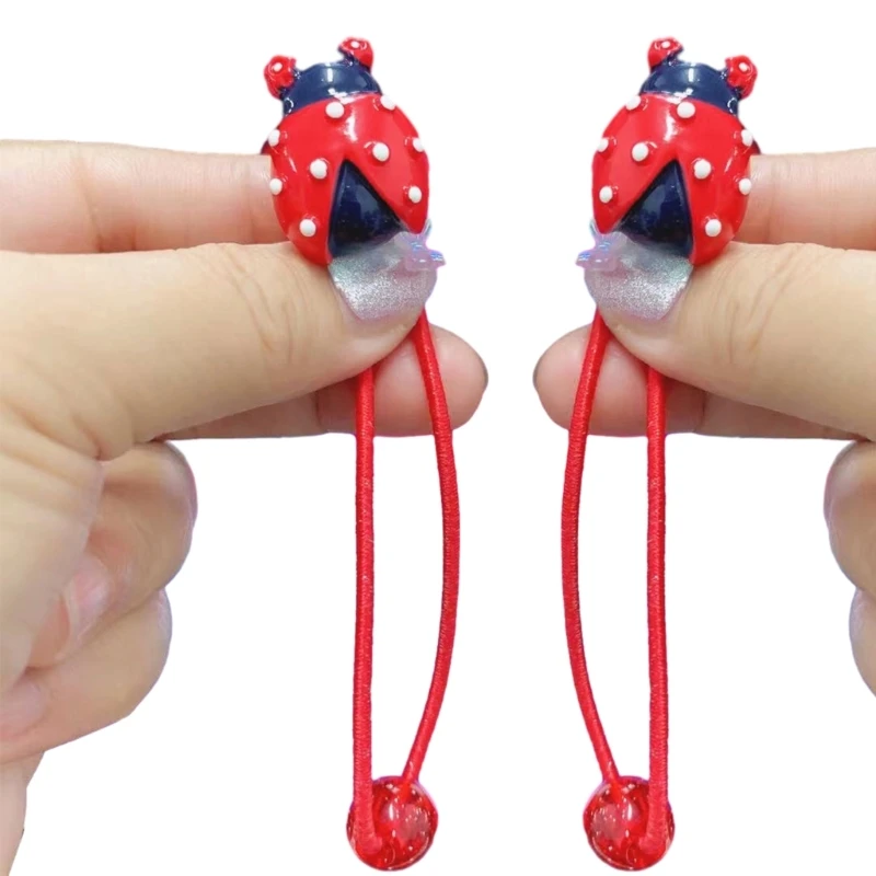 Sweet Red Ladybird Shape Hairpin/ Hair Rope Elegant Hair Clip for Girl Halloween DXAA