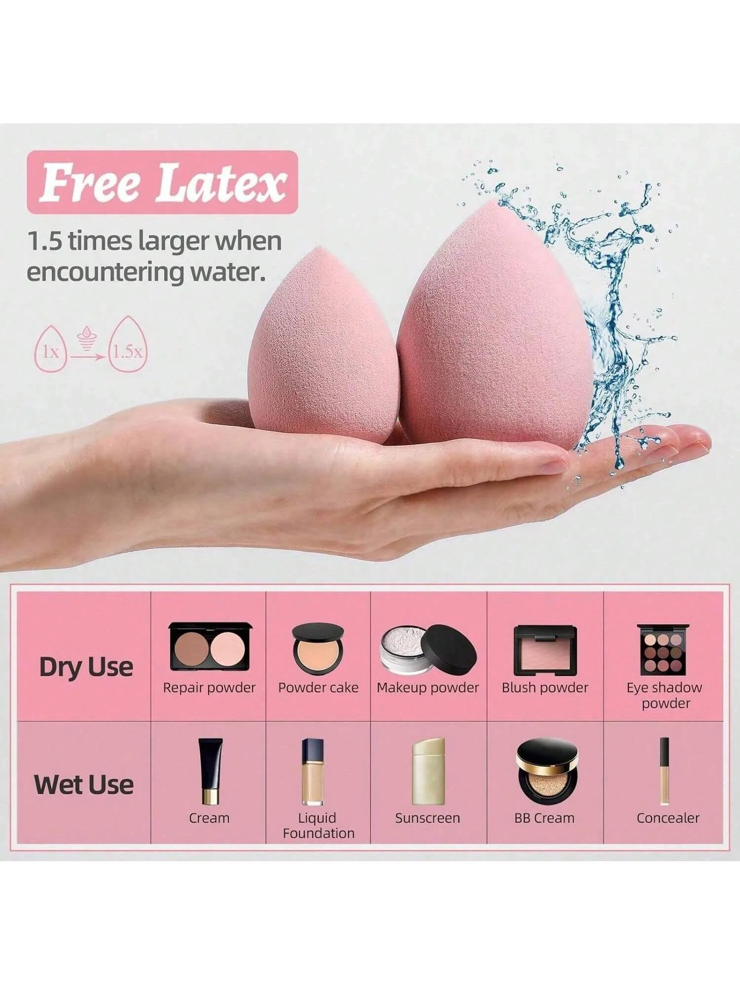 12 Pieces Popular Blenders in Makeup Sponge Blender Set For Foundation Cosmetic For Foundation Cream