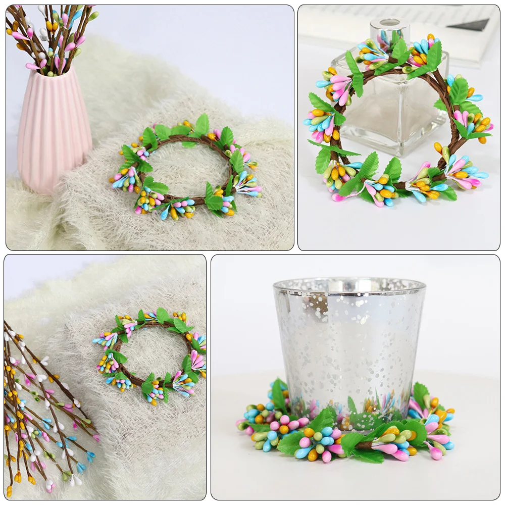

5pcs Artificial Flowers Easter Wreath Decor Festival Hanging Door Garland Non Fading Easy Use Home DIY
