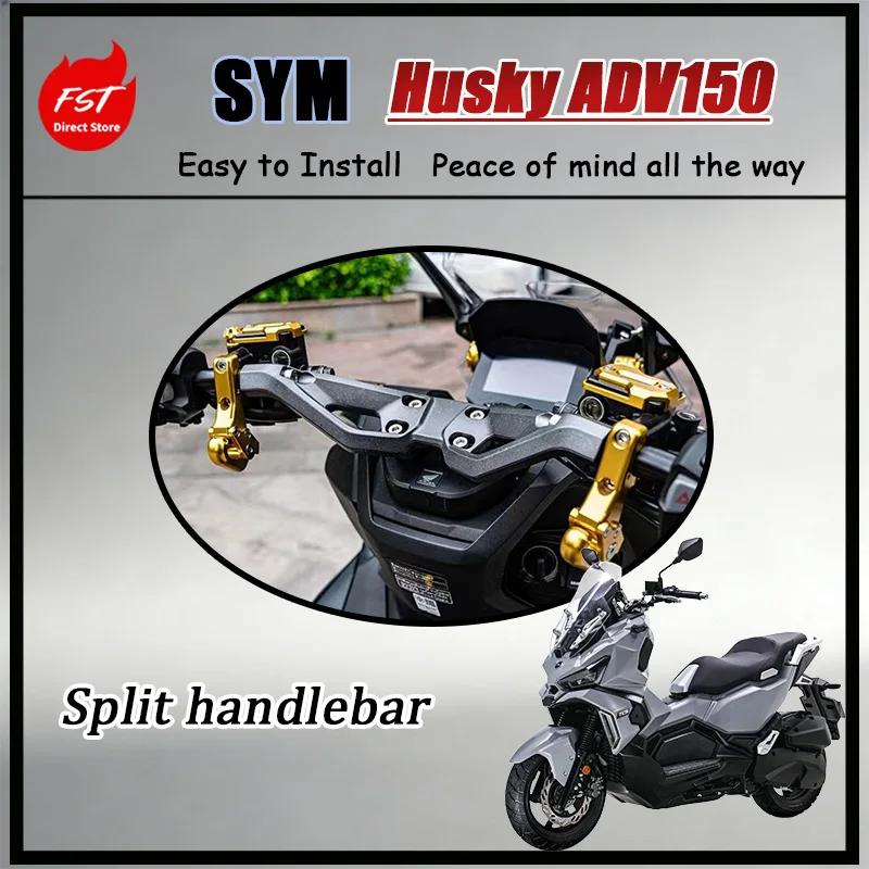 FOR SYM Husky ADV150 High Strength Anti-Deformation Custom Separate Handlebars with Protective Handguards Rainproof Snowproof