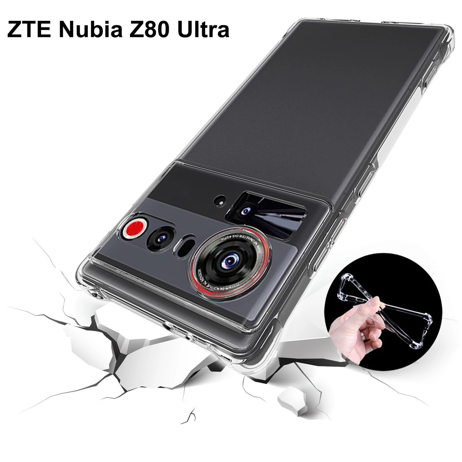 Para zte nubia z80 ultra nx741j caso almofada de ar à prova de choque airbag claro silicone tpu capa traseira caso macio para zte nubia z80ultra