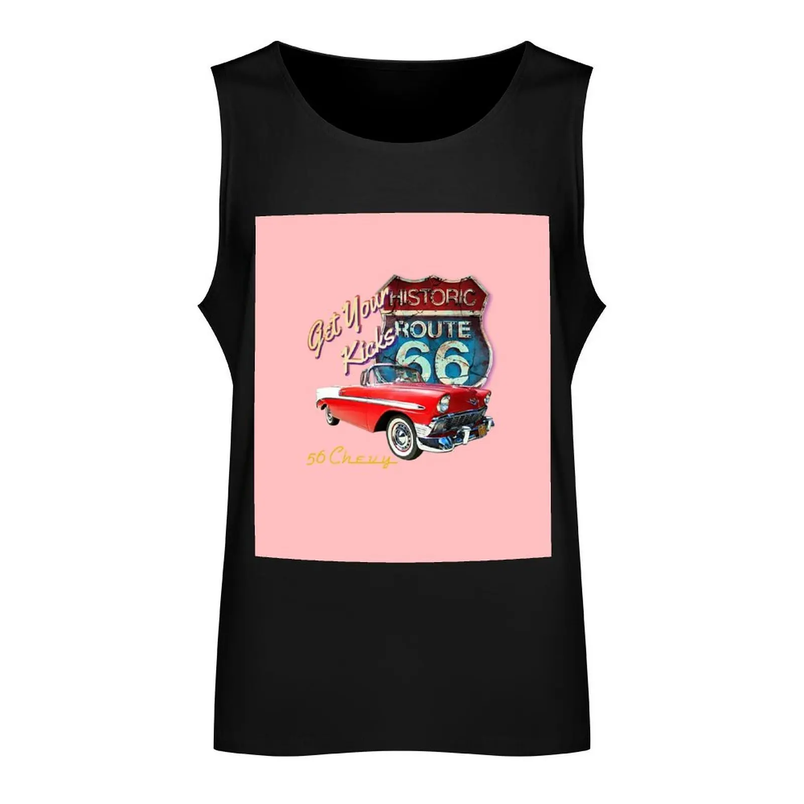 1956 Chevy Bel Air Vintage Retro Classic Car Street Hot Rod Antique Route 66 Design Tank Top Man clothes for gym sleeveless