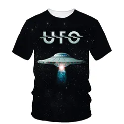 New Personality Ufo Alien 3d Printed Summer Men's Short Sleeve Street Fashion Trend  Hip Hop O Collar Loose Creative Quality Top