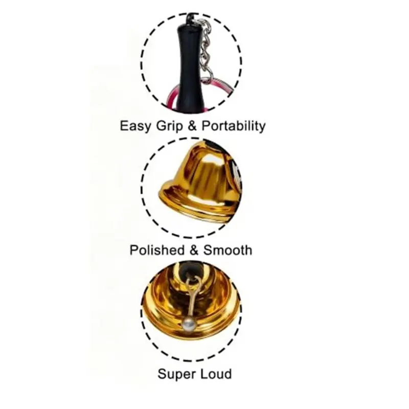 ABFY-4PCS Loud Hand Bell With Keychain,Pet Training,Bar Restaurant,Wedding Dinner, Inside Classroom Bell