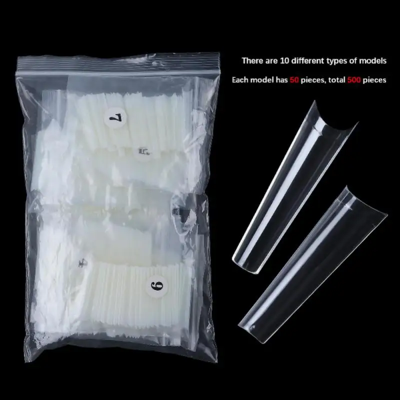 Refill Size 4/5/6/7 XXL Straight Square Coffin Non C Curve False Nail Art Tips Half Cover ABS Acrylic Nails Tipbag