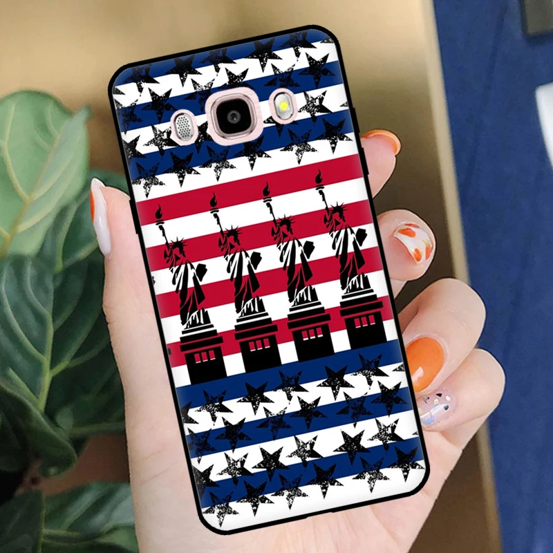 America USA Flag Statue of Liberty Case For Samsung Galaxy J4 J6 Plus A6 A7 A8 A9 J8 2018 J7 J3 J5 2017 J1 A3 A5 2016 Cover