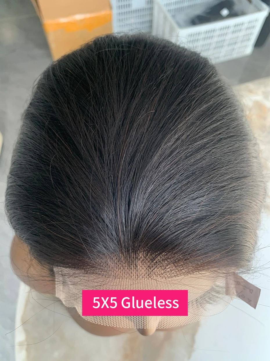5x5 グルーレスベトナム人毛ウィッグ ダブルドローン ショートボブ レースフロント人毛ウィッグ すぐに着用できる ナチュラルブラックカラー 250%