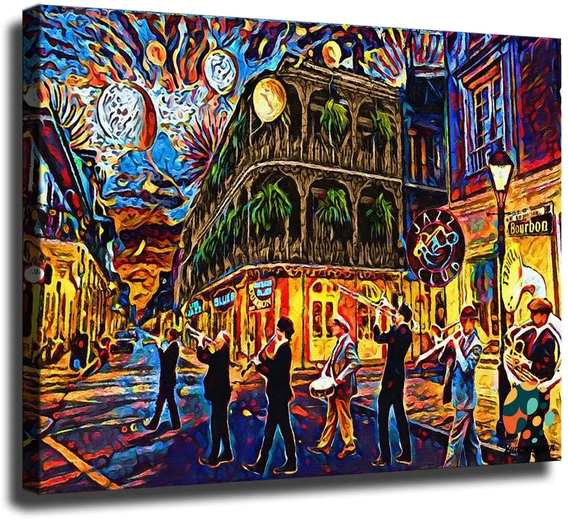 Modern Wall Poster Art Print Oil Painting On Canvas Home Decor New Orleans Mardi Gras