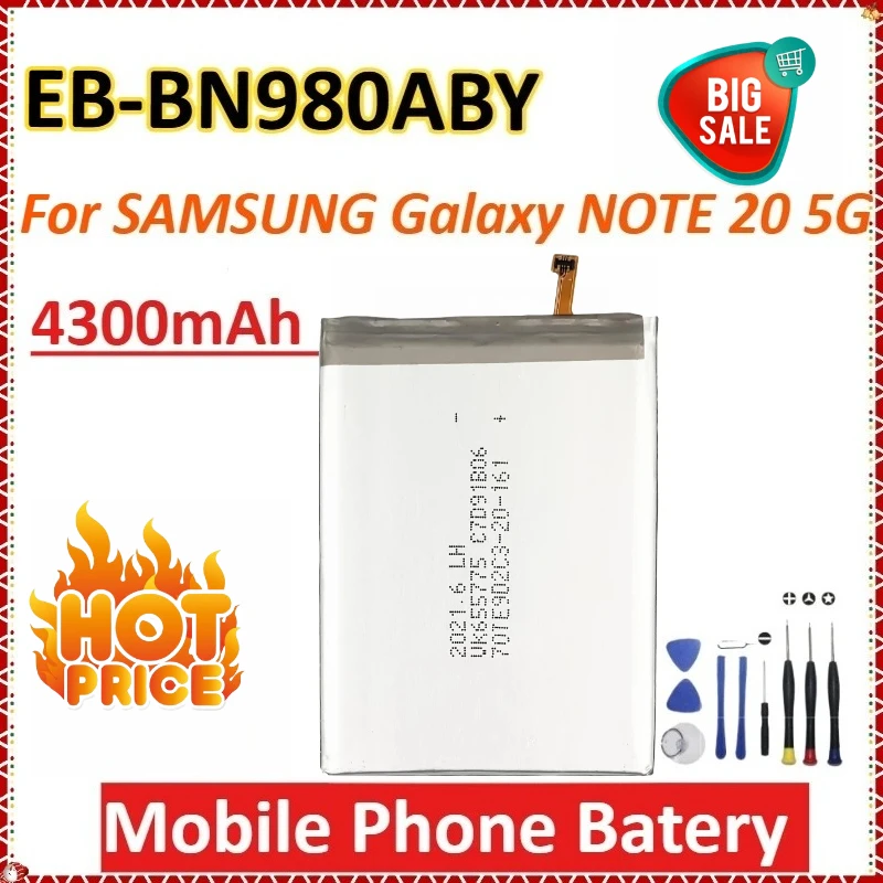 

New EB-BN980ABY 4300mAh 4.47V High Quality Mobile Phone Batery for SAMSUNG Galaxy NOTE 20 5G Newly upgraded Rechargeable + Tools