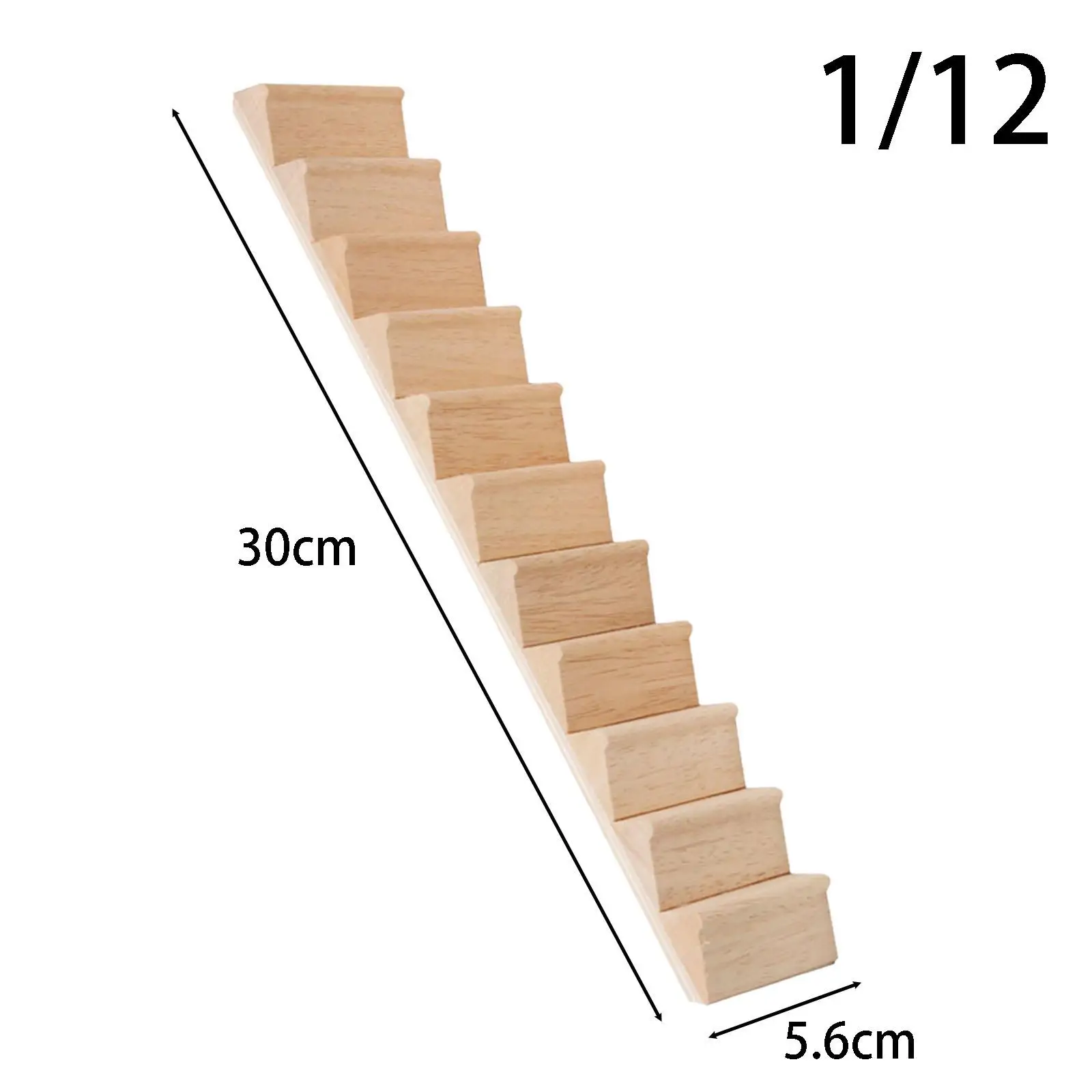 1:12 Scale Dollhouse Stairs Dollhouse Decoration DIY Mini Wood Staircase for Diorama Micro Landscape Dollhouse Decor Ornaments