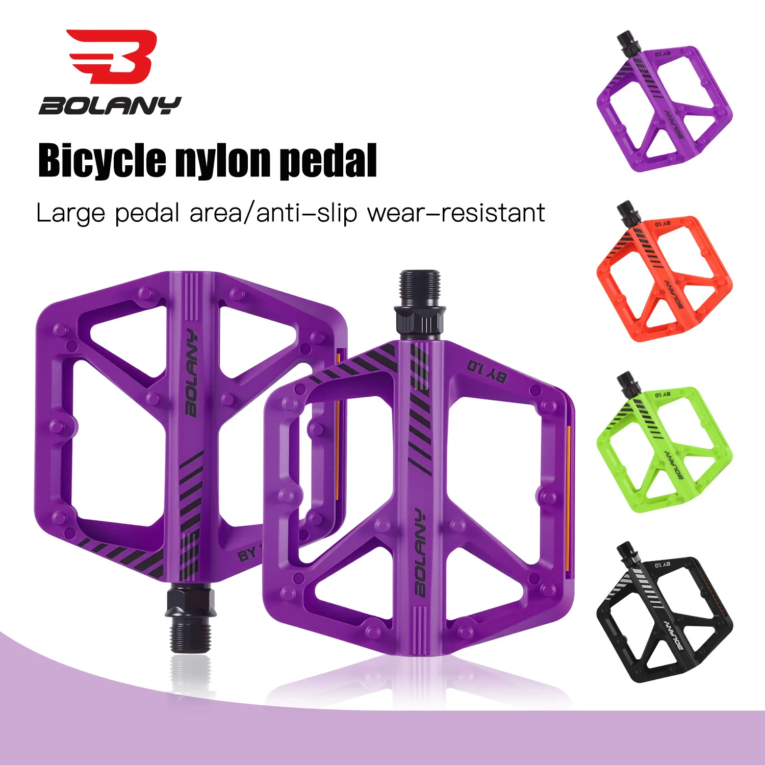 

BOLANY Mtb Bicycle Pedals Nylon Ultralight Widened Pedal Sealed Du Bearing Nonslip Footboards Road Cycling Accesorios