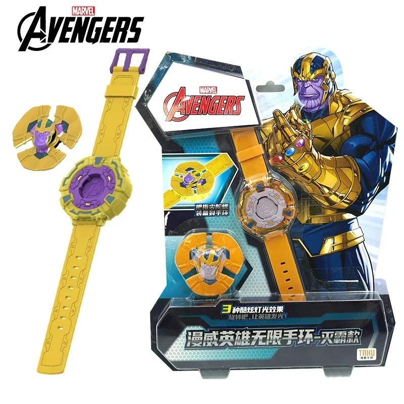 

New Marvel Avengers Thanos Style 2pcs Fidget Spinner Wristband Three Kinds of Glare Movie Peripheral Toy Set Boy Birthday Gifts