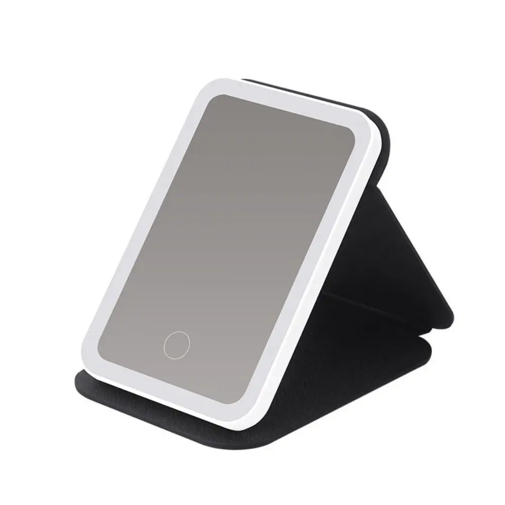 Portable Touch Makeup Mirror Dimmable Foldable Desktop Cosmetic Mirror HD 3 Color Light Vanity Mirror Beauty Mirror