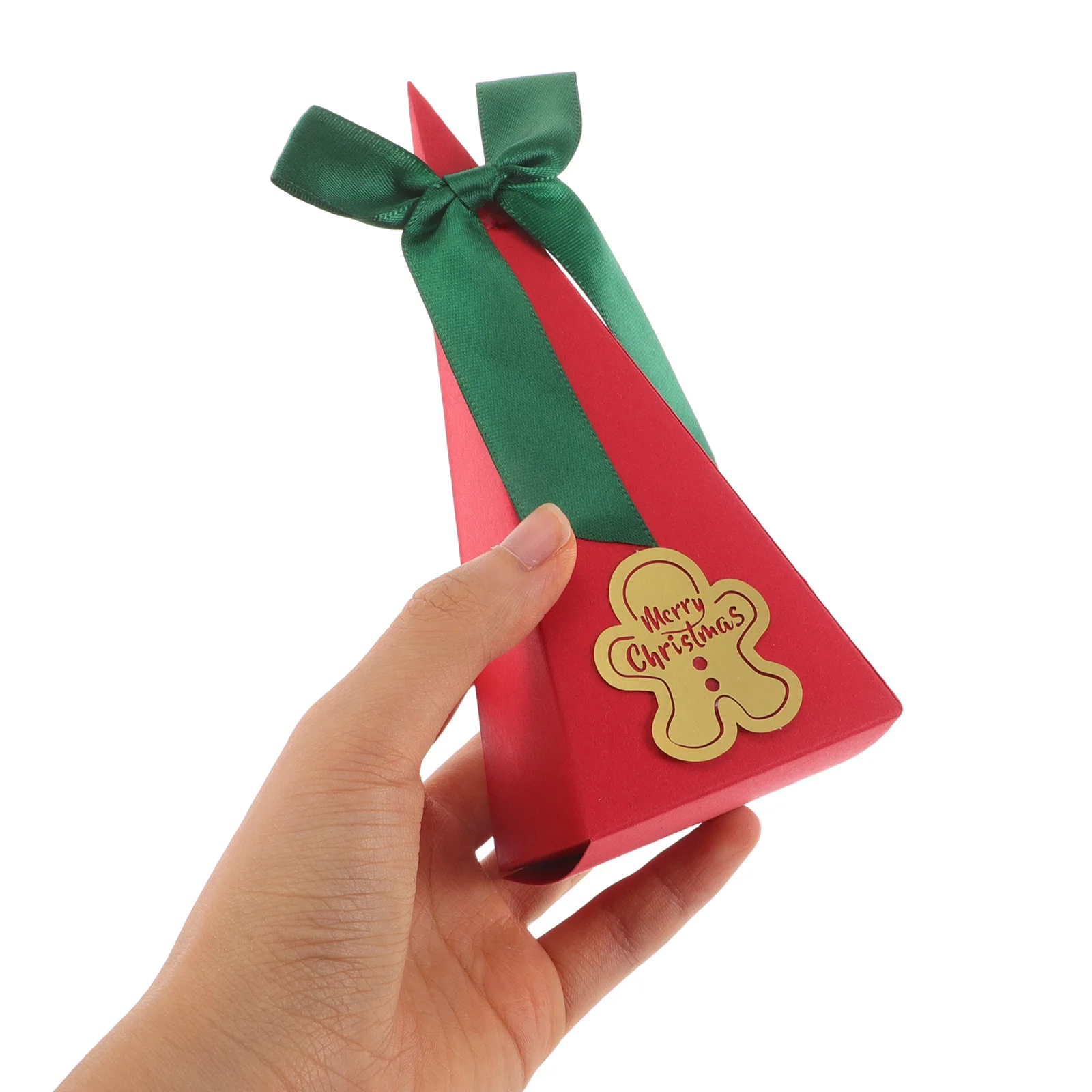 

30Pcs Christmas Candy Box Triangle Paper Boxes Decorative Wrapping Boxes for Xmas Treats Holiday Party Goodie Holders