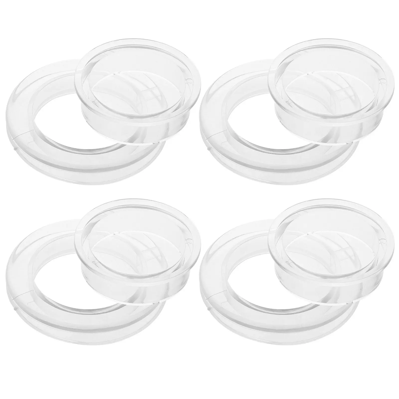 4Sets High Temp Resistant Flexible Transparent Table Umbrella Ring with Caps for Patio Outdoor Table Umbrella Hole Protection