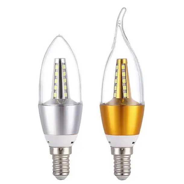 LED Bulb Candle E14 E27 5W 7W 9W 12W Golden Aluminum light AC 220V Lamp Cool Warm White Lampada Bombillas Lumiere Lamp