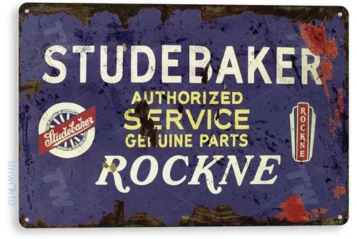 TIN SIGN Studebaker Authorized Service Oil Gas Service Auto Shop Garage A628 --Tin Sign