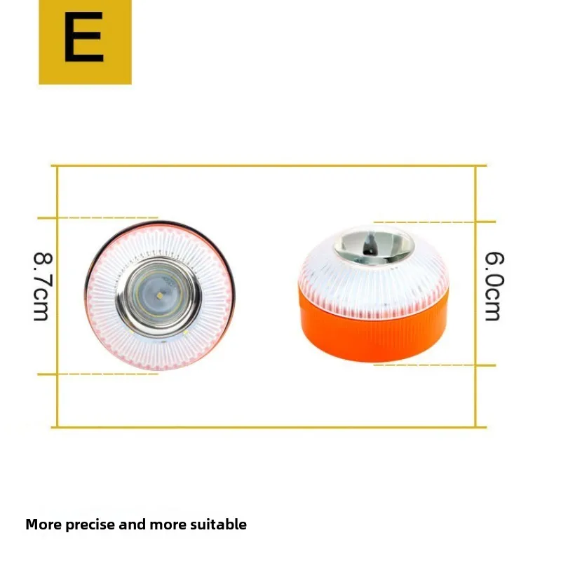 V16 Flashing Light LED White Emergency Light Yellow Car Warning Light Traffic Flash with Battery Bottom Strong Magnetic
