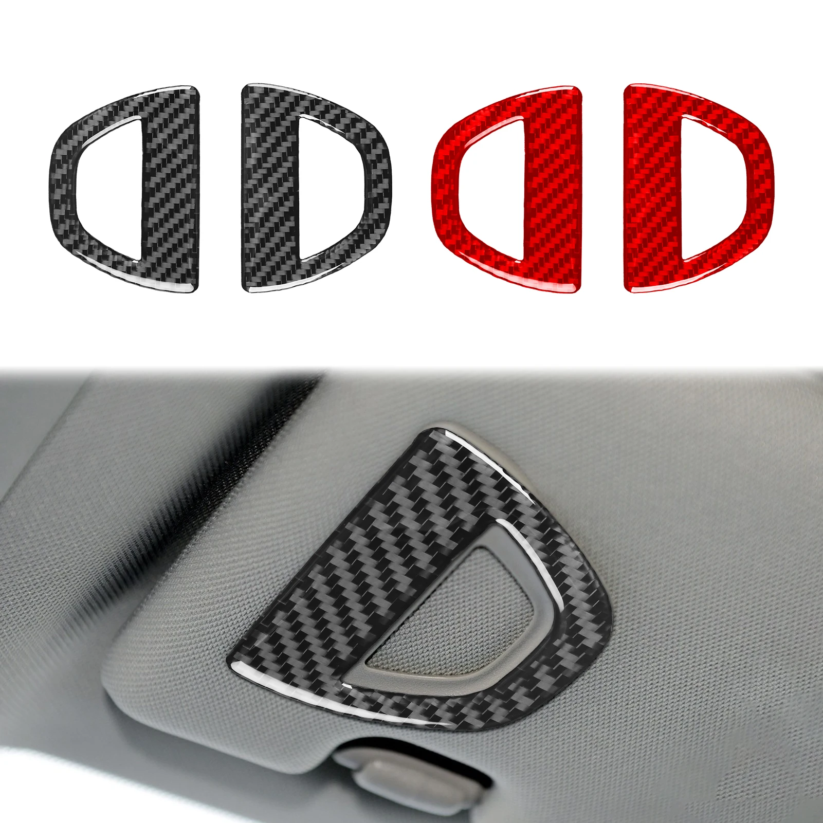 For Infiniti Q50 2014——2020 Real Carbon Fiber Car Front Makeup Mirror Puller Cover Trim Sticker Decorative Accessories