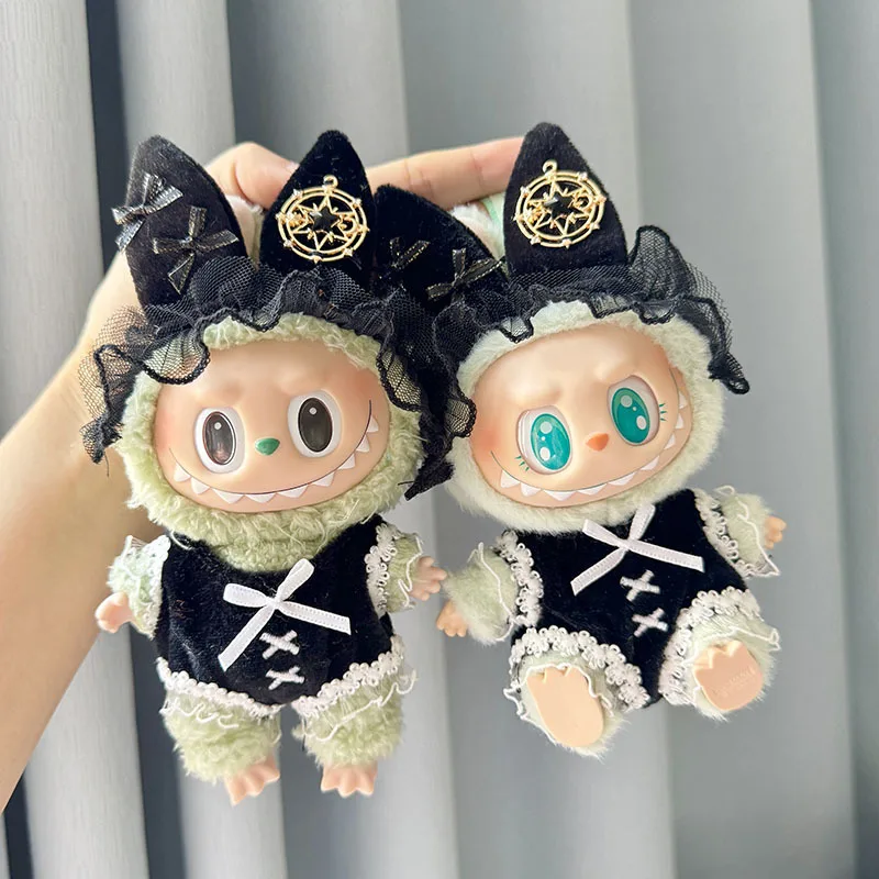 

Cute Mini Plush Doll'S Clothes 17cm Labubu I II Idol Dolls Korea Kpop Exo Idol Dolls Overalls Clothing DIY Accessories Gifts