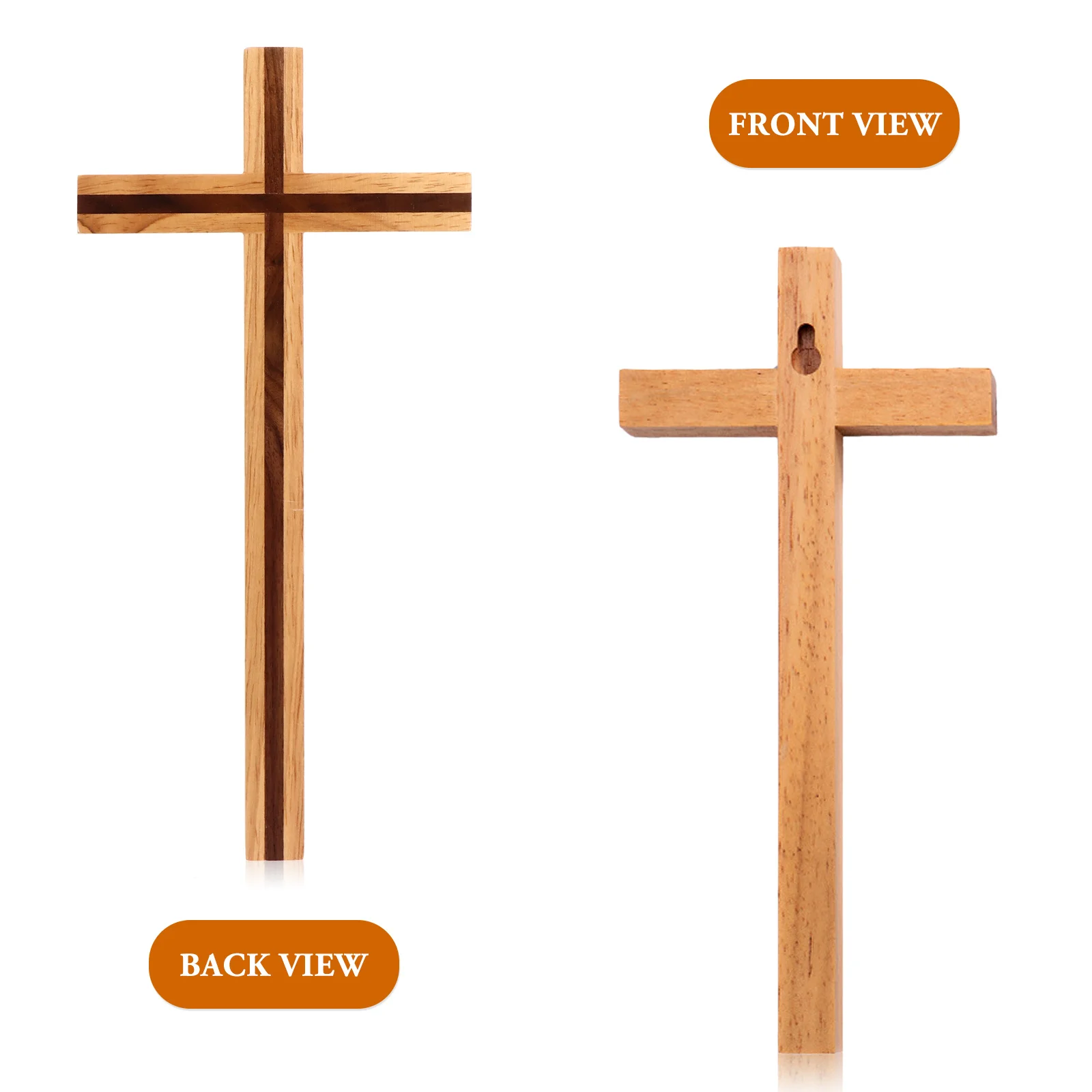 

1Pcs Wooden Cross Pendant Solid Wood Handmade Hanging Ornament Decorative Christian Cross for Home Office Church