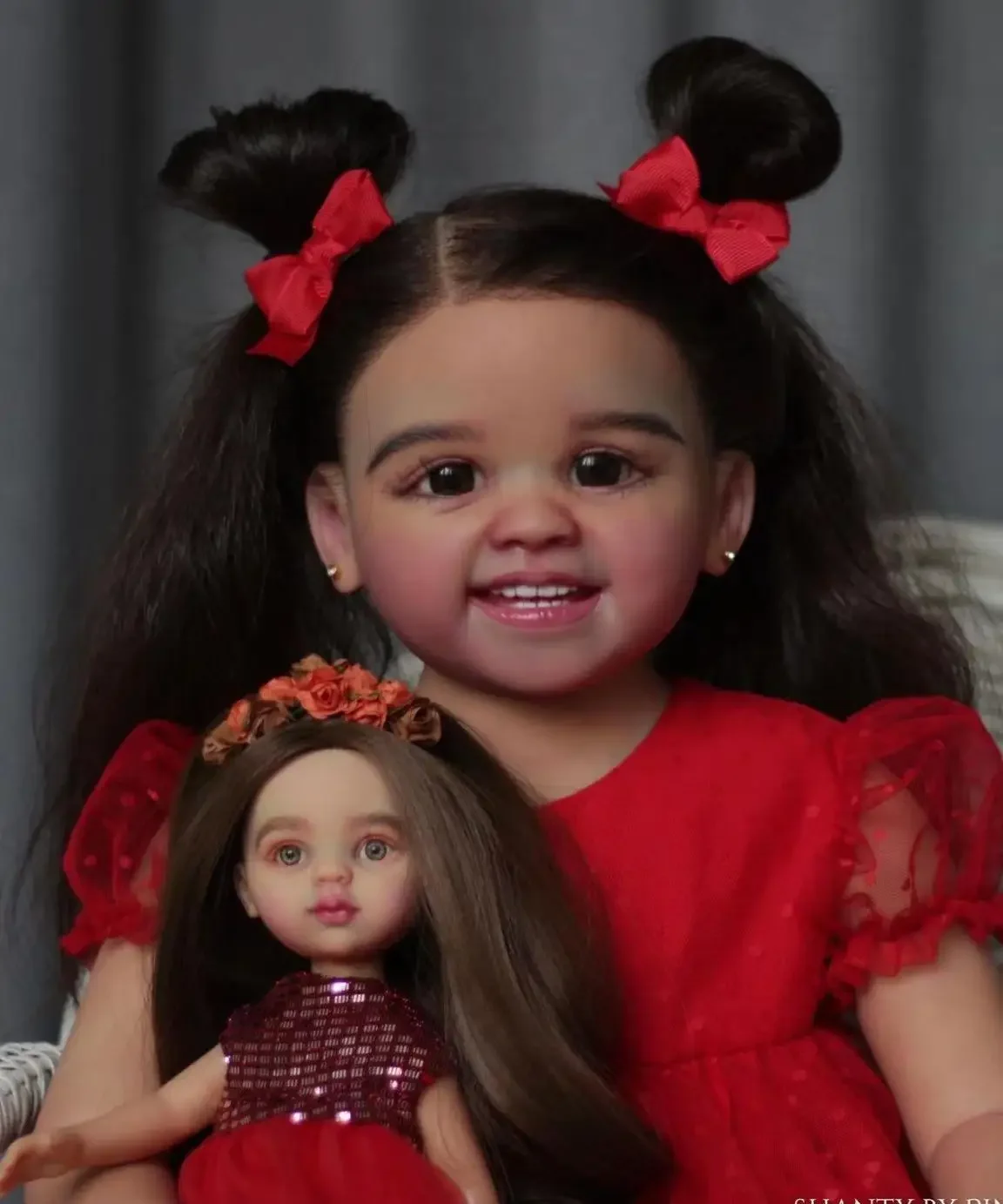 DLS カスタム限定供給 29インチ リボーンドール シャンティ 長い同じ髪型の完成品ドール 異なるドレス