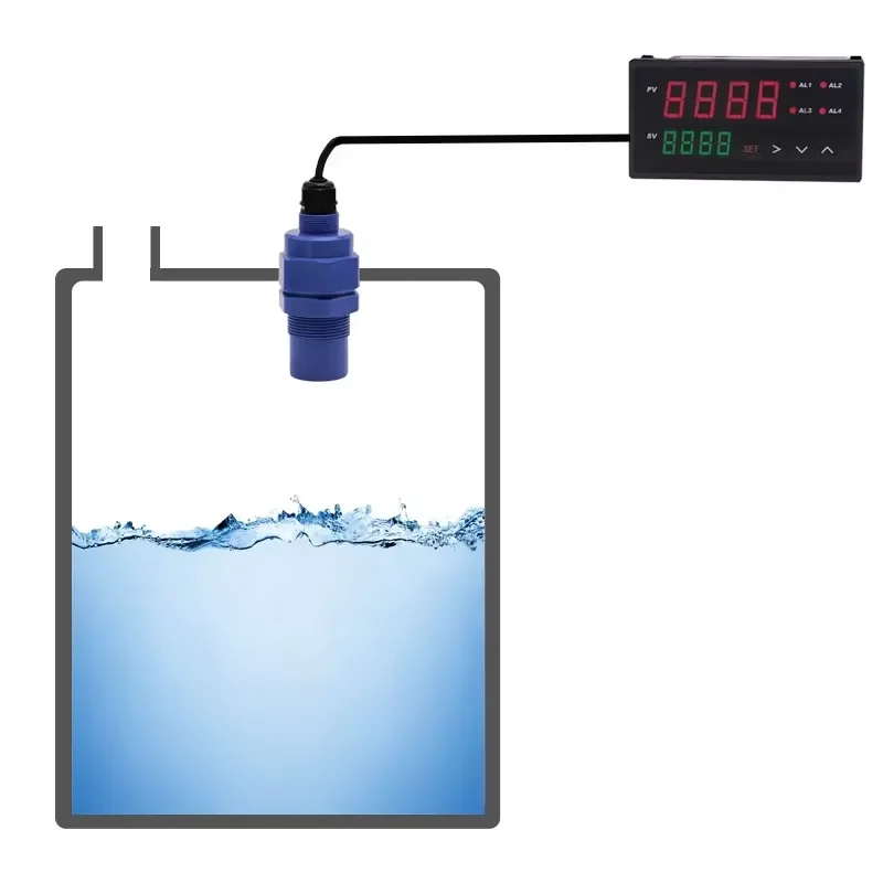 Industrial Non Contact 4-20ma Modbus Rs485 Liquid Oil Water Fuel Tank Ultrasonic Level Sensor