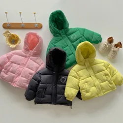 2024 New Children Winter Hooded Jacket For Boys Girls Warm Top Coat Kids Thicken Velvet Jackets Baby Coats Soft Casual Outerwear