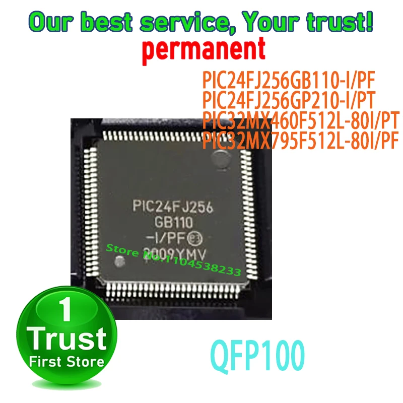 5PCS/LOT QFP100 PIC24FJ256GB110-I/PF PIC24FJ256GP210-I/PT PIC32MX460F512L-80I/PT PIC32MX795F512L-80I/PF
