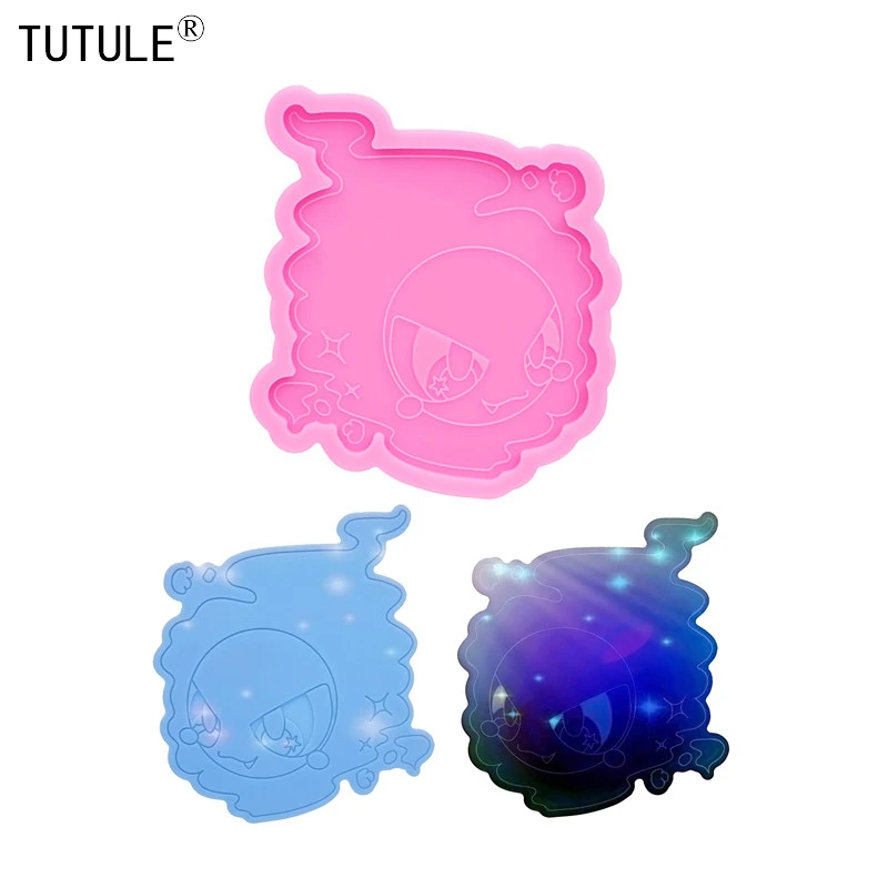 Glitter Ghosts silicone mold-Keychain Pendants Epoxy Jewelry Silicone Mold Polymer Clay cake fondant Silicone Mould