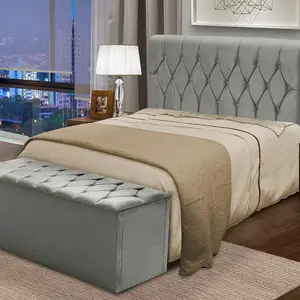 Cabeceira Queen Size Padded Suede FobuĂȘ Movelary Istanbul Grafite 6 MAIN SALES HEADS - №1