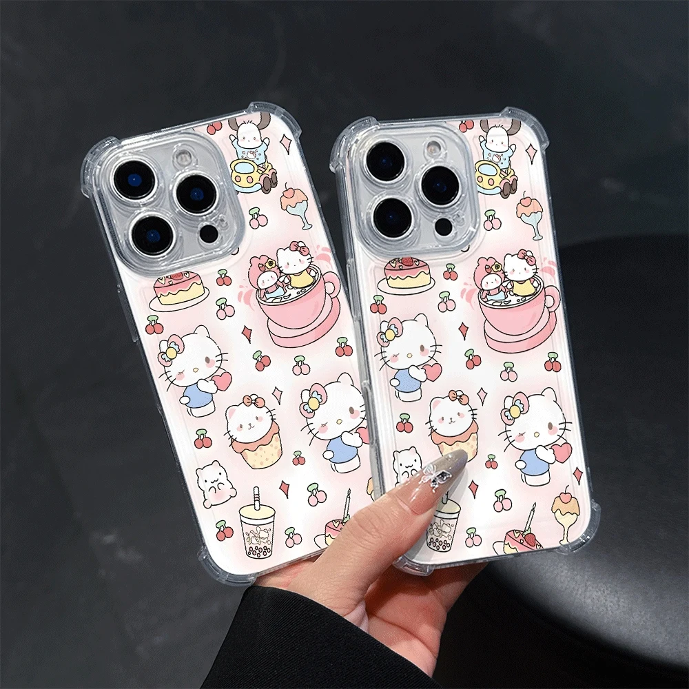 Hello Kitty Weiche Handyhülle für IPhone 15 Pro IPhone 16/15/14/13/12/11/x/xs/xs Max Mädchen Handyhüllen Hellokitty Anime Zubehör