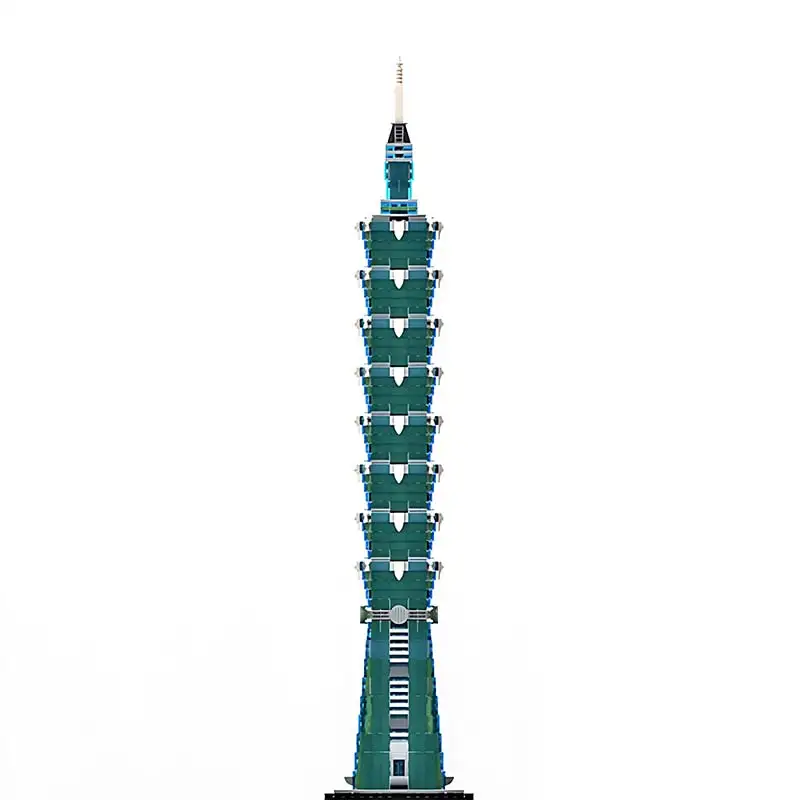Modern Architecture Taipei 101 Building Block City Famous Tower Model Technology Bricks Desktop Ornament Kid's Puzzle Toys Gifts