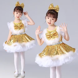 Sequins Dance Dress Girls Kids Dance Costume Girl Kids Dance Outfit Cheerleader Costume Dancewear Dance Wear Girls