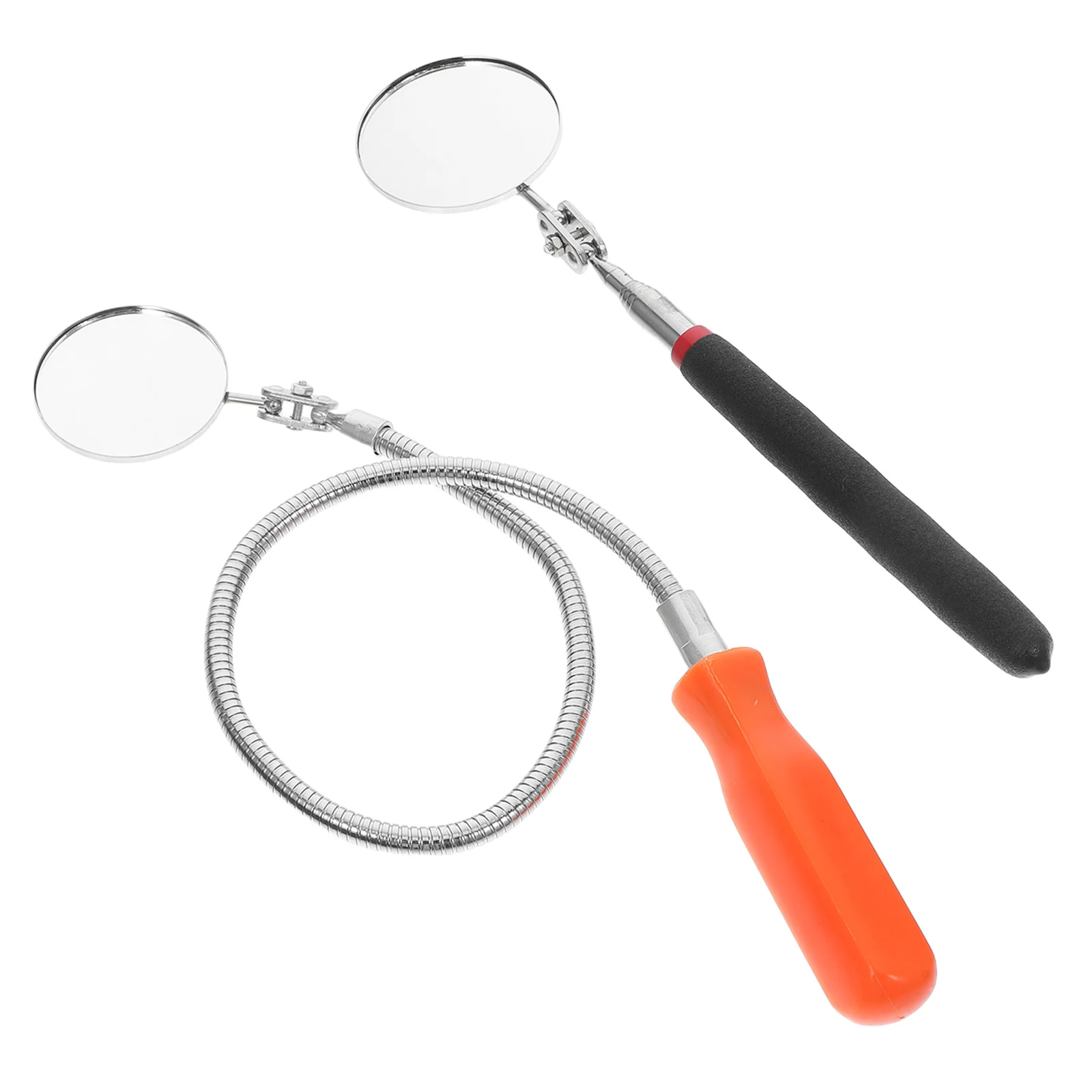 

2Pcs Mechanical Inspection Mirror Extendable Flexible Automotive Repair Tool for Vehicle Maintenance Telescoping Mirror for Hard