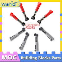 4PCS/8PCS/16PCS Shock Arm High-tech Building Blocks Absorber Suspension Spring 76537 76138 MOC Bricks DIY Parts Model Red/Grey