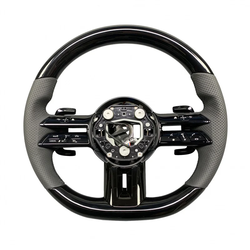 

Для Mercedes-Benz A/B/C/E/G/S-Class/CL/GL/SL/ GT Custom Piano Black LED руль из углеродного волокна (новое обновление)
