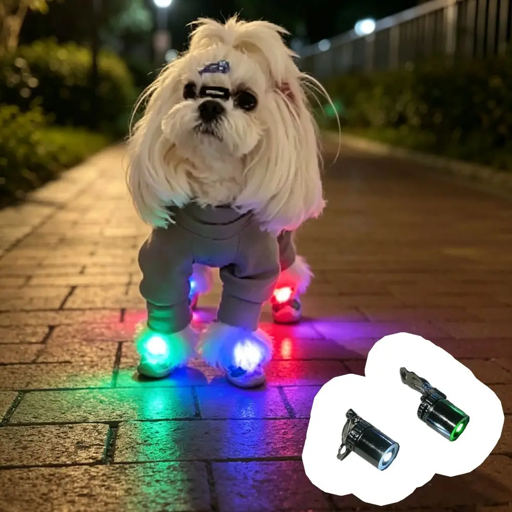 Lightweight Pet LED Clip Light Stress-free Multi-color Lighting Dog Night Safety Light Durable Metal Casing